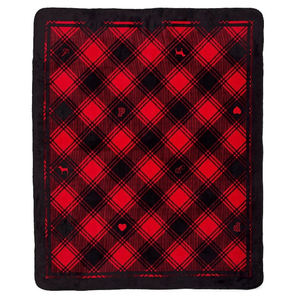 Victoria's Secret Pink Cozy Sherpa Fleece Blanket 2025 Black Red New in Package